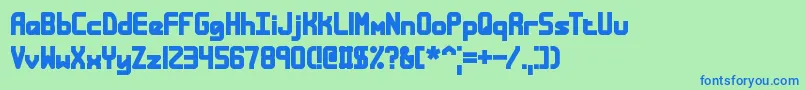 BandwidthBandlessBrk Font – Blue Fonts on Green Background