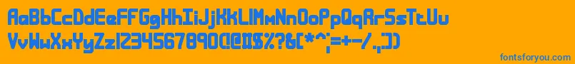 BandwidthBandlessBrk Font – Blue Fonts on Orange Background