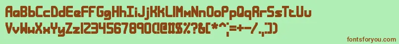 BandwidthBandlessBrk Font – Brown Fonts on Green Background