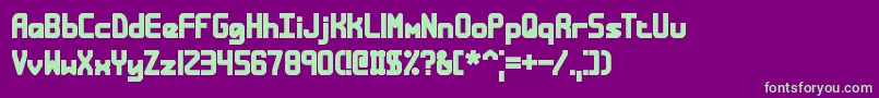 BandwidthBandlessBrk Font – Green Fonts on Purple Background