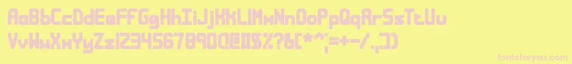 BandwidthBandlessBrk Font – Pink Fonts on Yellow Background