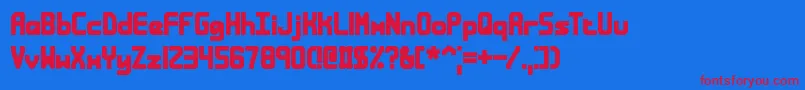 BandwidthBandlessBrk Font – Red Fonts on Blue Background