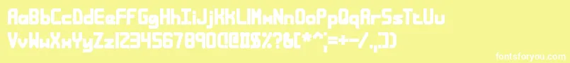 BandwidthBandlessBrk Font – White Fonts on Yellow Background