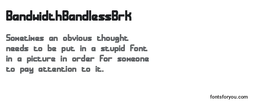 Review of the BandwidthBandlessBrk Font