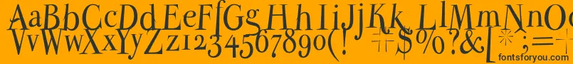 Parmapetitnormal-Schriftart – Schwarze Schriften auf orangefarbenem Hintergrund