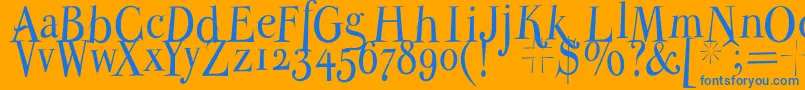 Parmapetitnormal Font – Blue Fonts on Orange Background