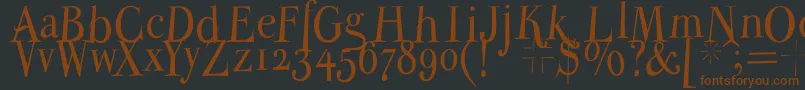 Parmapetitnormal-fontti – ruskeat fontit mustalla taustalla