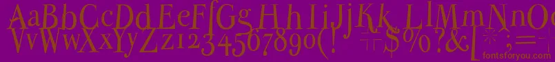 Parmapetitnormal Font – Brown Fonts on Purple Background