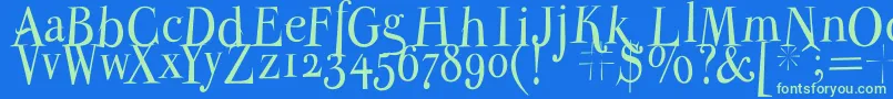 Parmapetitnormal Font – Green Fonts on Blue Background