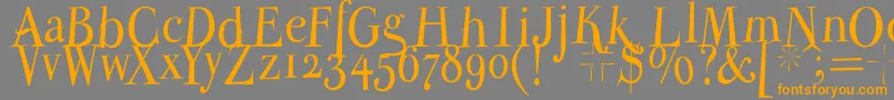 Parmapetitnormal-Schriftart – Orangefarbene Schriften auf grauem Hintergrund