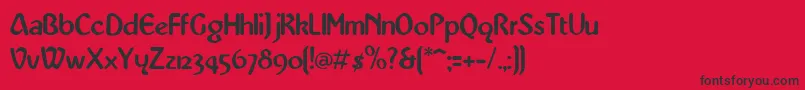 フォントKarenMedium – 赤い背景に黒い文字