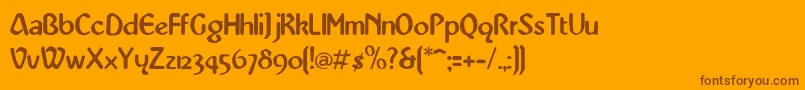 Fonte KarenMedium – fontes marrons em um fundo laranja