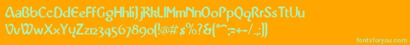 KarenMedium Font – Green Fonts on Orange Background