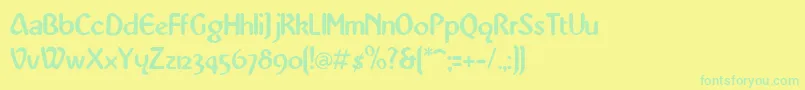 Czcionka KarenMedium – zielone czcionki na żółtym tle