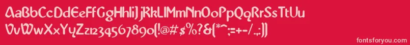 KarenMedium Font – Pink Fonts on Red Background