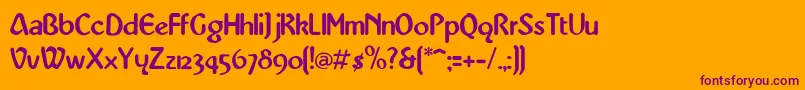 KarenMedium Font – Purple Fonts on Orange Background