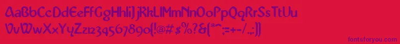 KarenMedium Font – Purple Fonts on Red Background