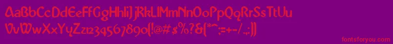 KarenMedium Font – Red Fonts on Purple Background