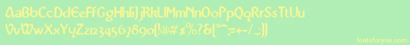 KarenMedium Font – Yellow Fonts on Green Background