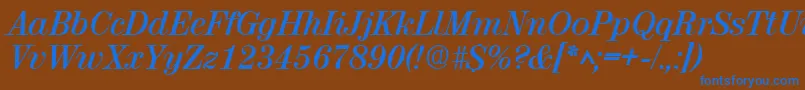 フォントRubyscriptBold – 茶色の背景に青い文字