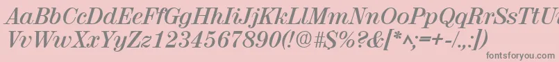 フォントRubyscriptBold – ピンクの背景に灰色の文字
