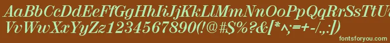 RubyscriptBold Font – Green Fonts on Brown Background