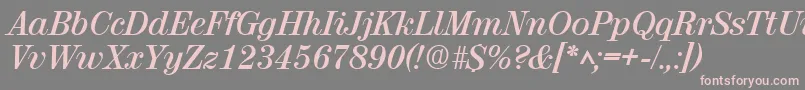 フォントRubyscriptBold – 灰色の背景にピンクのフォント