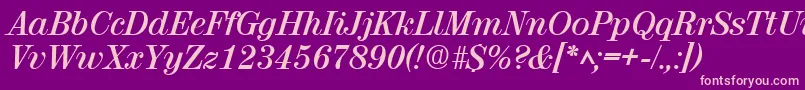 フォントRubyscriptBold – 紫の背景にピンクのフォント