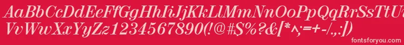 Fonte RubyscriptBold – fontes rosa em um fundo vermelho
