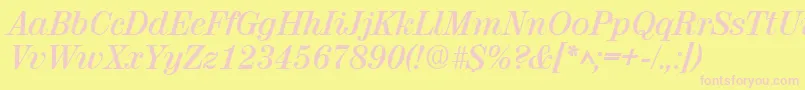 RubyscriptBold Font – Pink Fonts on Yellow Background