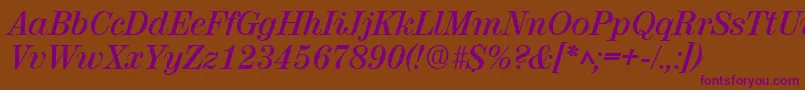RubyscriptBold Font – Purple Fonts on Brown Background