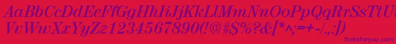 RubyscriptBold-Schriftart – Violette Schriften auf rotem Hintergrund