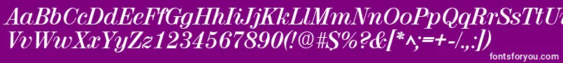 フォントRubyscriptBold – 紫の背景に白い文字