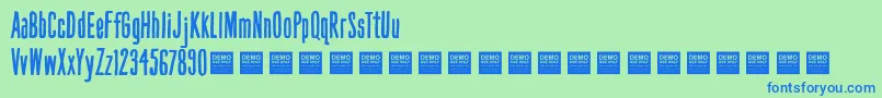 HandBookDemo Font – Blue Fonts on Green Background