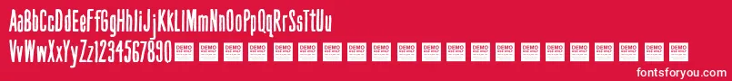 HandBookDemo Font – White Fonts on Red Background