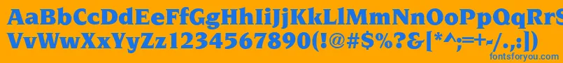 NavarroUltraRegular Font – Blue Fonts on Orange Background