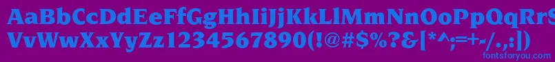 NavarroUltraRegular Font – Blue Fonts on Purple Background
