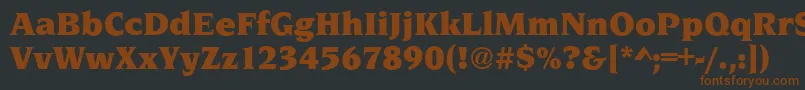 NavarroUltraRegular-fontti – ruskeat fontit mustalla taustalla
