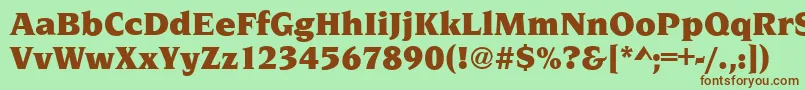 NavarroUltraRegular Font – Brown Fonts on Green Background