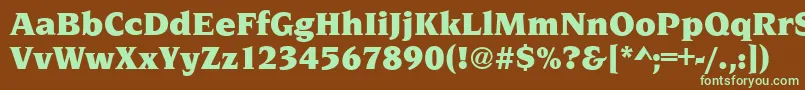 NavarroUltraRegular Font – Green Fonts on Brown Background