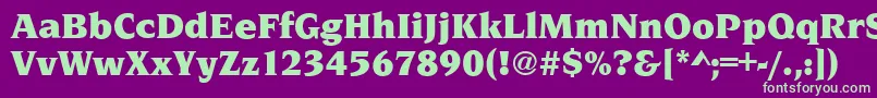 NavarroUltraRegular-fontti – vihreät fontit violetilla taustalla