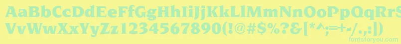NavarroUltraRegular Font – Green Fonts on Yellow Background
