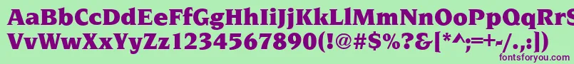 NavarroUltraRegular-fontti – violetit fontit vihreällä taustalla