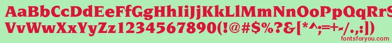 NavarroUltraRegular Font – Red Fonts on Green Background