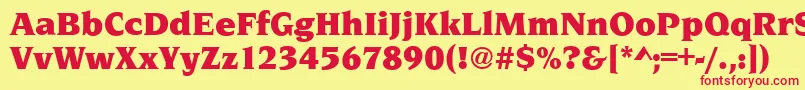 NavarroUltraRegular Font – Red Fonts on Yellow Background