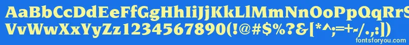 NavarroUltraRegular Font – Yellow Fonts on Blue Background