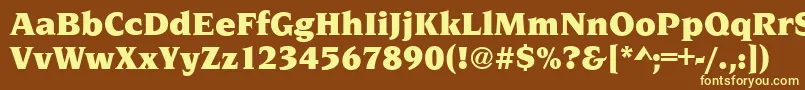 NavarroUltraRegular Font – Yellow Fonts on Brown Background