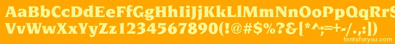 フォントNavarroUltraRegular – オレンジの背景に黄色の文字