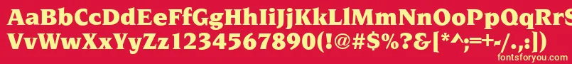 NavarroUltraRegular-fontti – keltaiset fontit punaisella taustalla