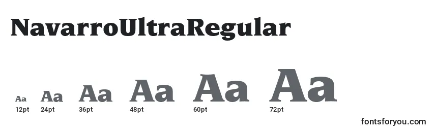 Размеры шрифта NavarroUltraRegular